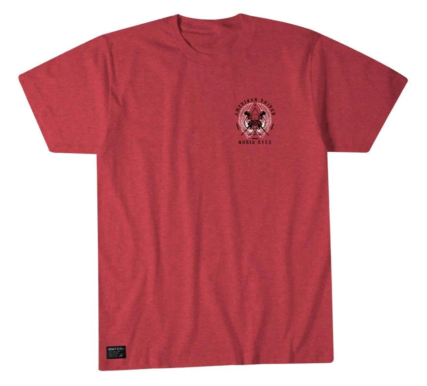 'Howitzer' Men's Chris Kyle Country Short Sleeve Tee - Red Heather 1 'Howitzer' Men's Chris Kyle Country Short Sleeve Tee - Red Heather