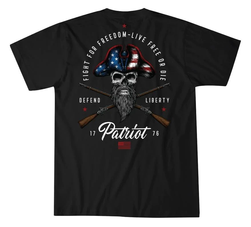 'Howitzer' Men's Fight For Freedom Short Sleeve Tee - Black 2 'Howitzer' Men's Fight For Freedom Short Sleeve Tee - Black - Image 2