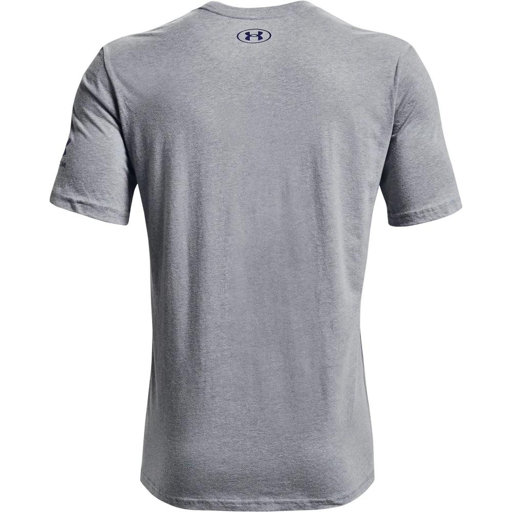 'Under Armour' Men's New Freedom BFL T-Shirt - Steel Light Heather / Royal 5 'Under Armour' Men's New Freedom BFL T-Shirt - Steel Light Heather / Royal - Image 5