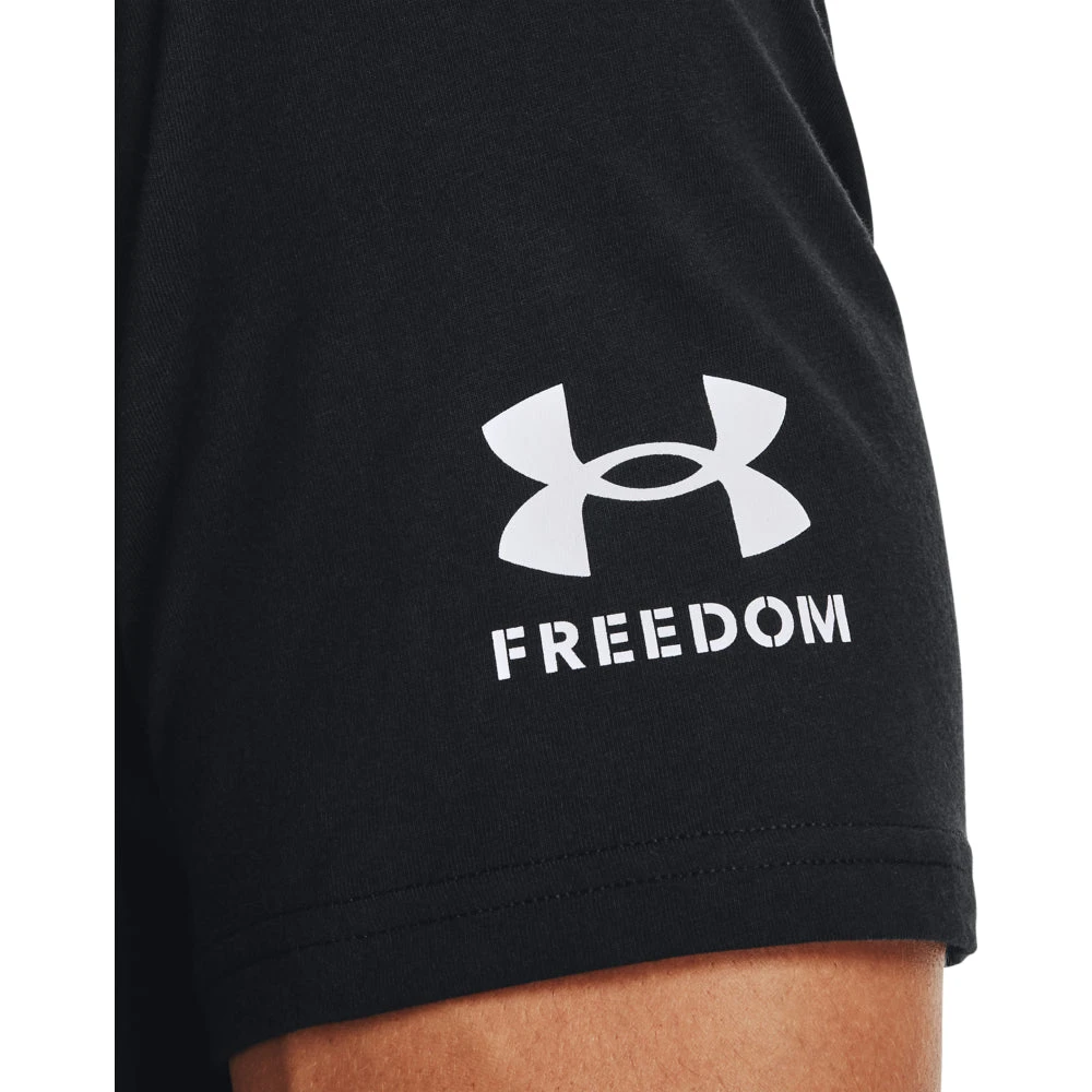 'Under Armour' Men's New Freedom BFL T-Shirt - Black / White 3 'Under Armour' Men's New Freedom BFL T-Shirt - Black / White - Image 3